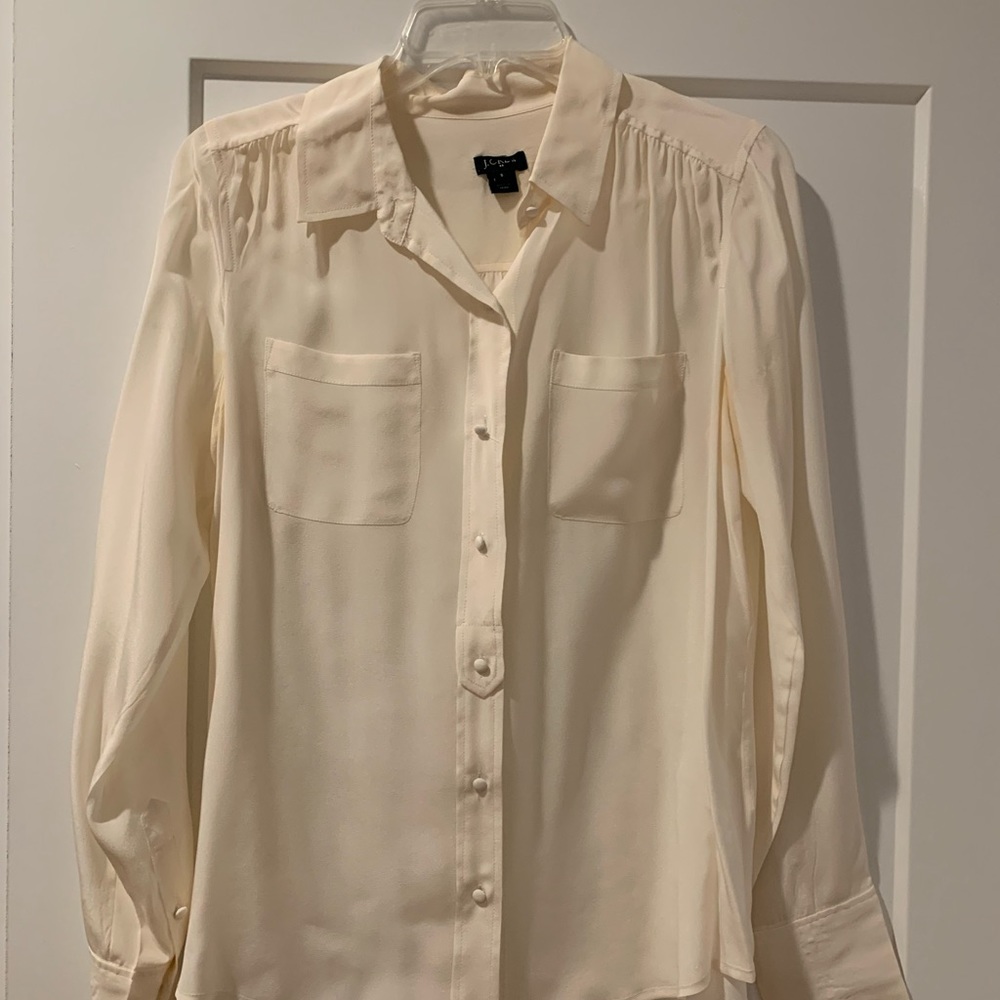 J Crew silk button down blouse size S